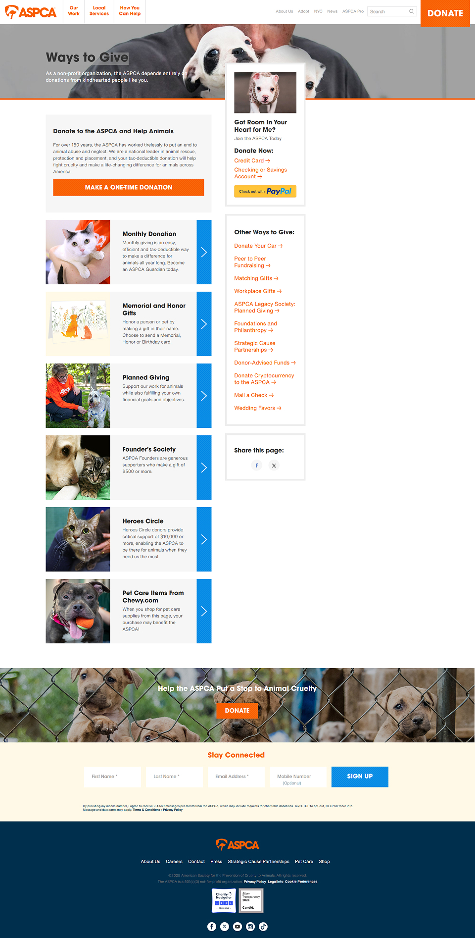 ASPCA Website Redesign screenshot 1