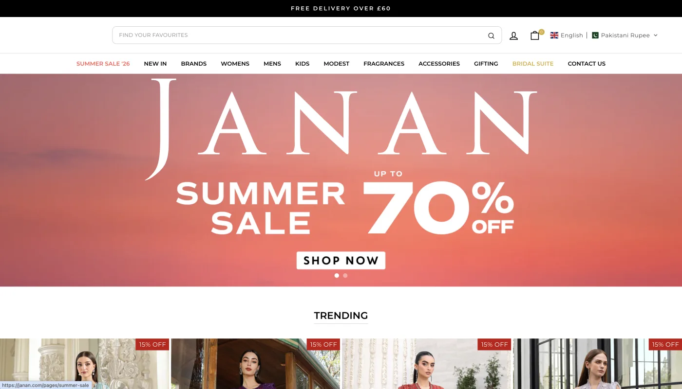 Janan fashion e-commerce store built by Kodevengers