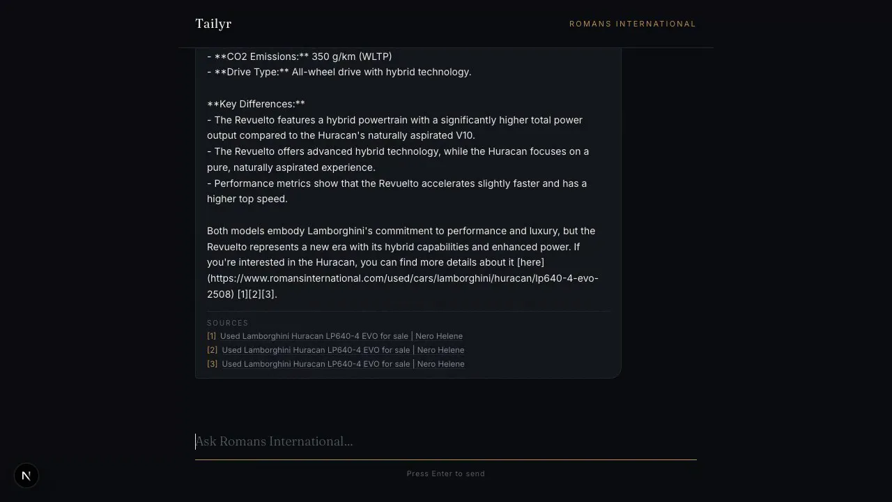 AI Concierge for Tailyr